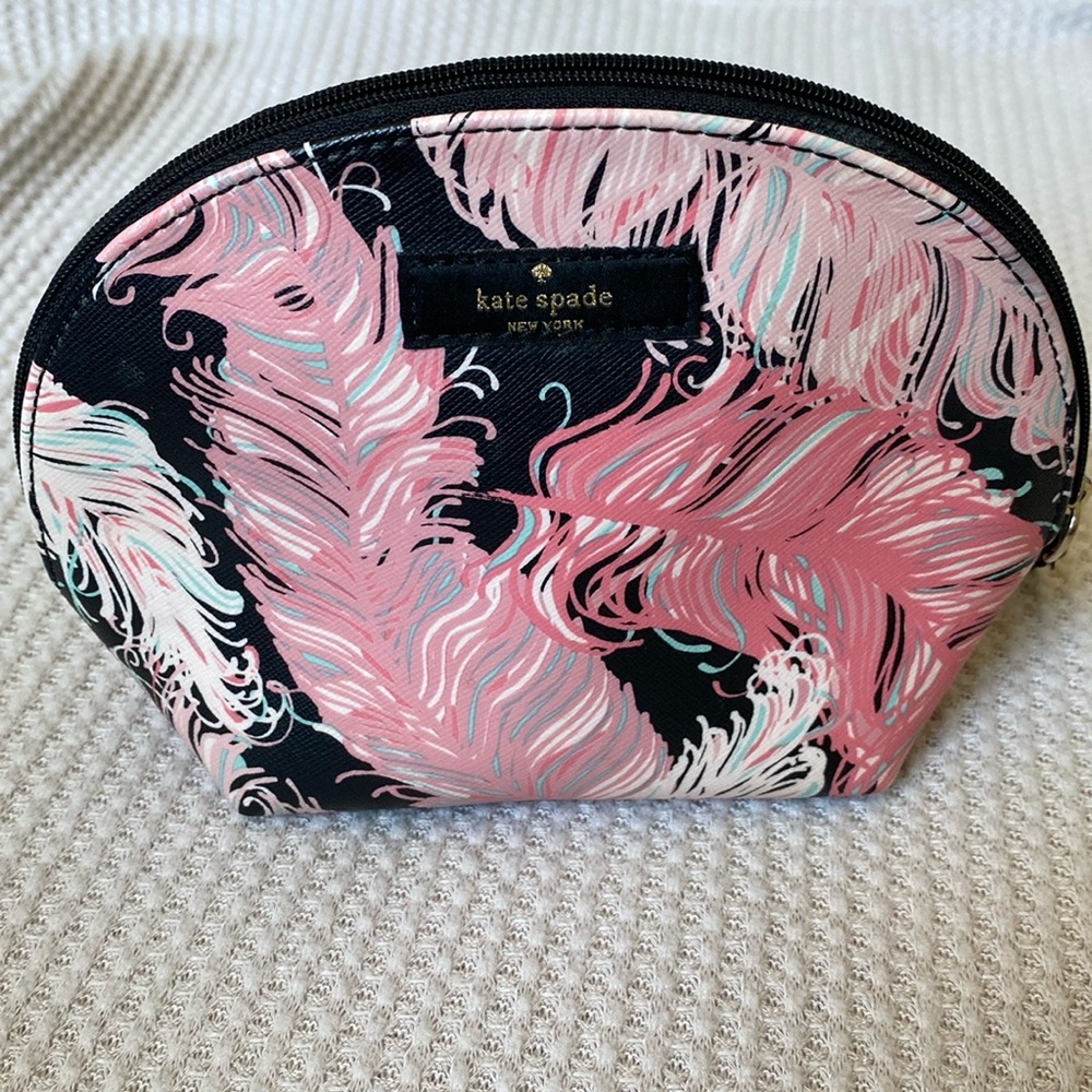 Kate Spade Small Dome Cosmetics Bag- Royal Plume Print